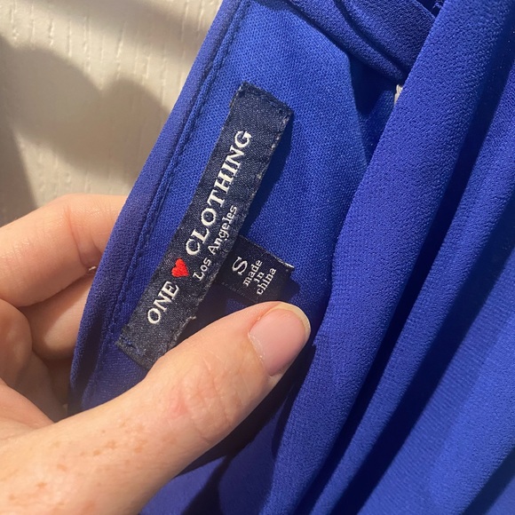 Royal Blue Romper with twist tie back size S - Picture 3 of 3